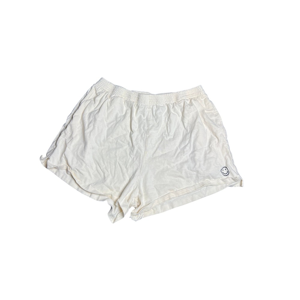THINGS‎ BETWEEN Cream Smiley Face Lounge Shorts Size M